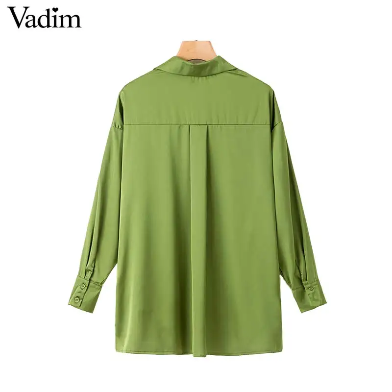 Женское элегантное платье vadim свободная Длинная блузка с длинными рукавами и