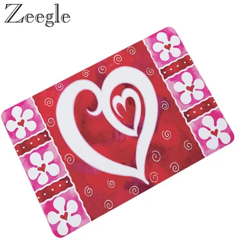 

Zeegle Love Printed Doormat Rubber Welcome Mats for Front Door Non-slip Kitchen Floor Rug Home Decoration Floor Mat Foot Rug