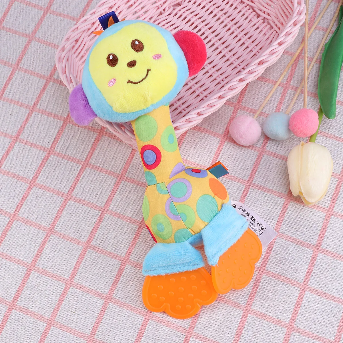 1pc Soft Adorable Hung on Me Pendant Lion Doll Hand Stick Baby Toy for Kids