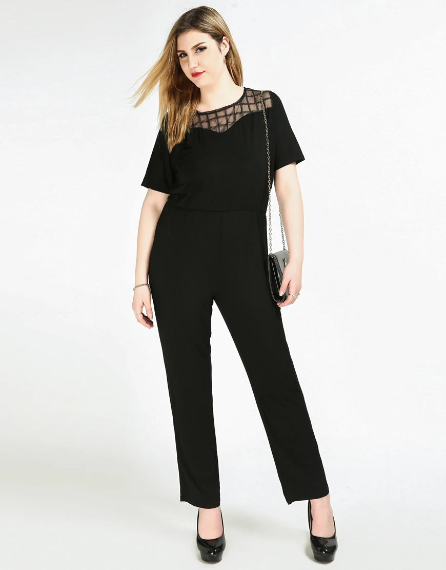 Women's Sexy Short Sleeve Plus Size Casual Jumpsuits Cell Sleeve