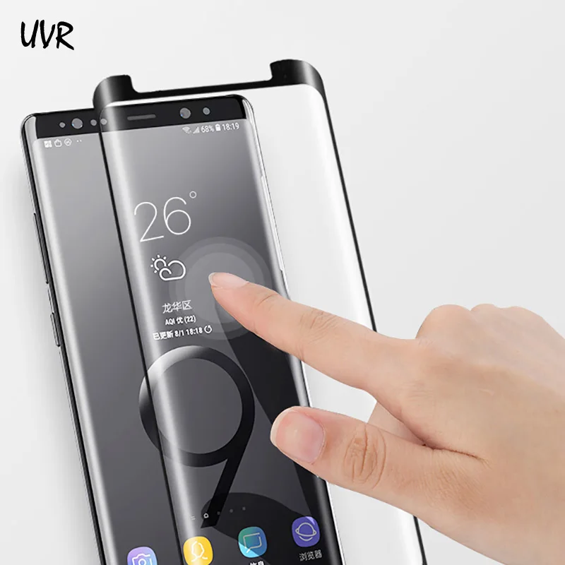 

UVR For S9 Plus S9Plus Tempered Glass 3D Case Friendly Screen Protector For Samsung Galaxy Note 9 8 Note9 S9 Plus Case-fit Glass