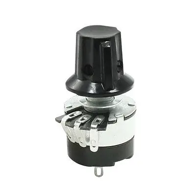 

WH134-2 Single Turn Carbon Rotary Taper Switch Potentiometer Pot 470K ohm w Knob