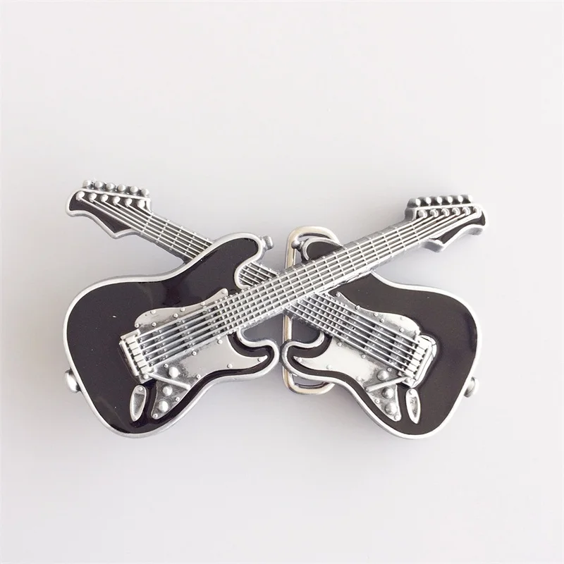 jeansfriend крест двойной гитары музыкальный ремень пряжка также есть в США BUCKLE-MU094