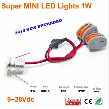 

15pcs 1 watt New Arrival Mini LED Downlight LED Puck Light, Under Cabinet Mini LED Downlight 12V 12VDC Driver 15mm Cutting