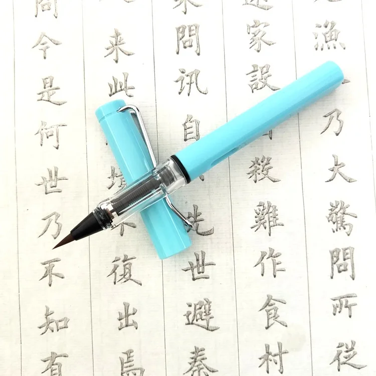 EZONE, стиль, ручка-кисть для письма, тип кисти, традиционная китайская каллиграфия, живопись, рисование, двуслойная, обычная поставка - Цвет: Синий
