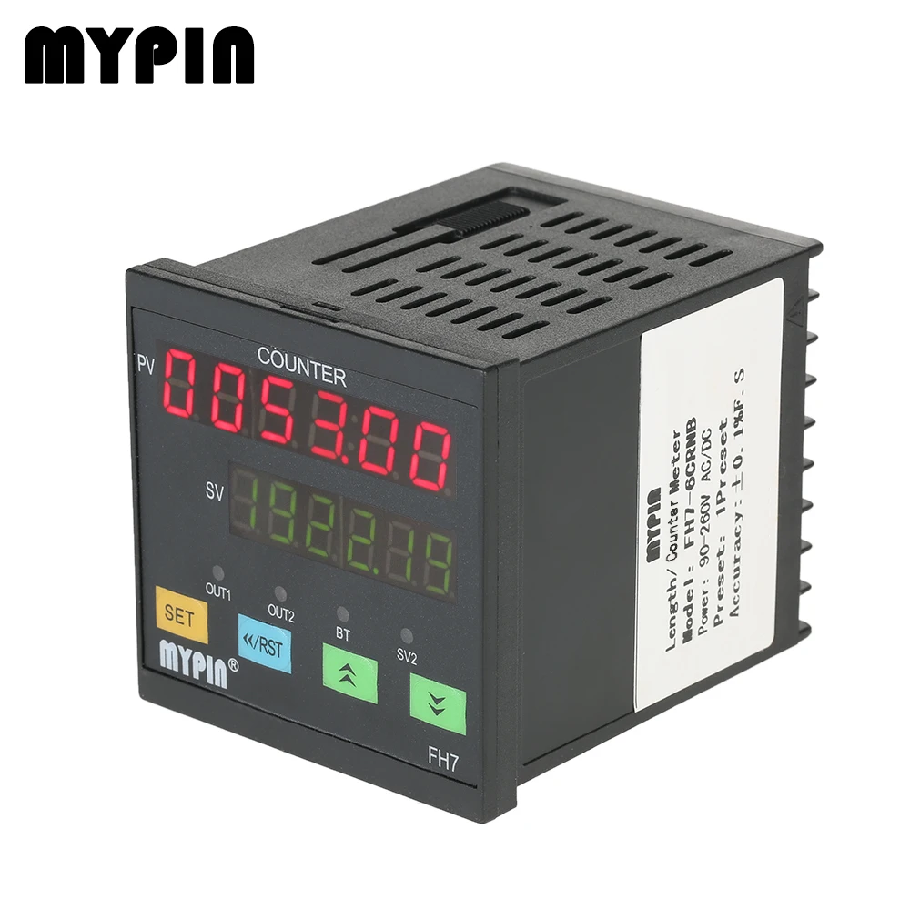 

MYPIN Multi-functional 6Digital Counter Intelligent machine hours 90-260V AC/DC Length Counter Length Meter Relay Output PNP NPN