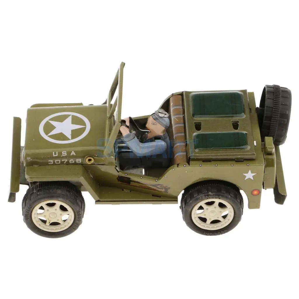 Винтажная модель Willys Jeep Wind-up заводные оловянные игрушки коллекция подарки на день рождения для детей/взрослых