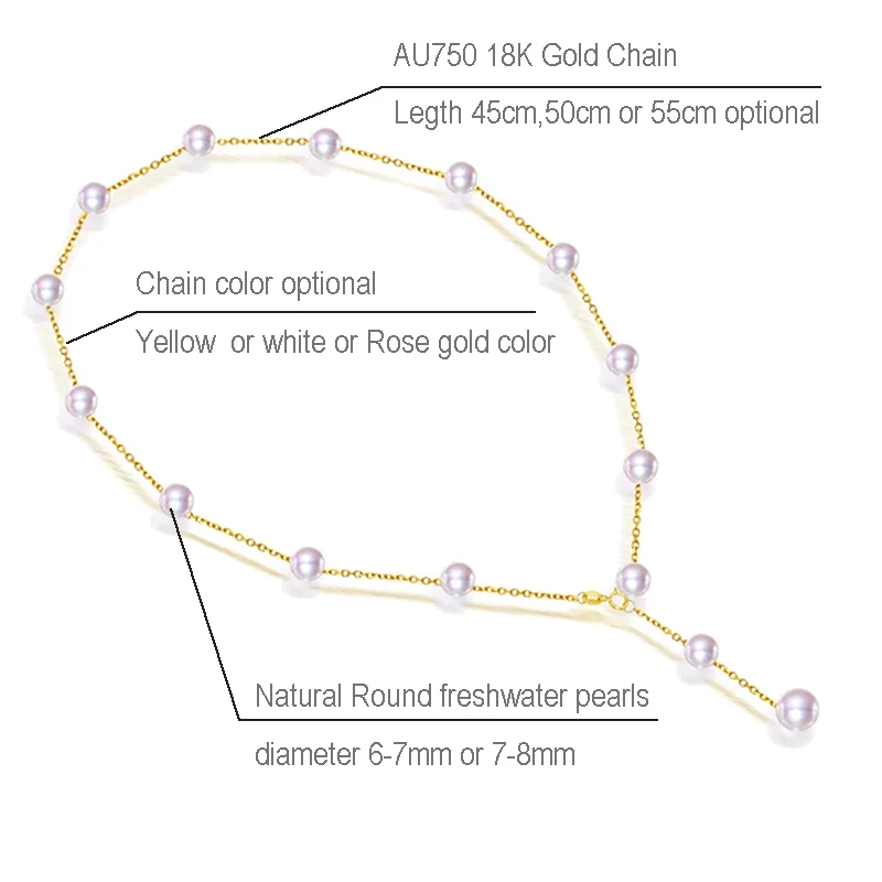 Multiple pearls chain Y necklace222
