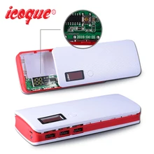 Без батареи 10000 мАч) Внешний аккумулятор 5x18650 DIY Box power Bank ЖК-фонарик Dual USB Pover power bank для телефонов huawei зарядное устройство