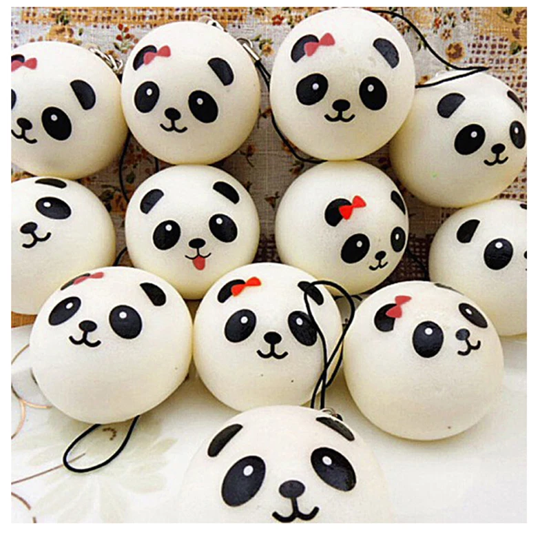 

New Fashion 4/7/10CM Cute Cartoon Silicone Panda Pendant Keychain Key Ring Birthday Party Gift Fashion Accessories S1658