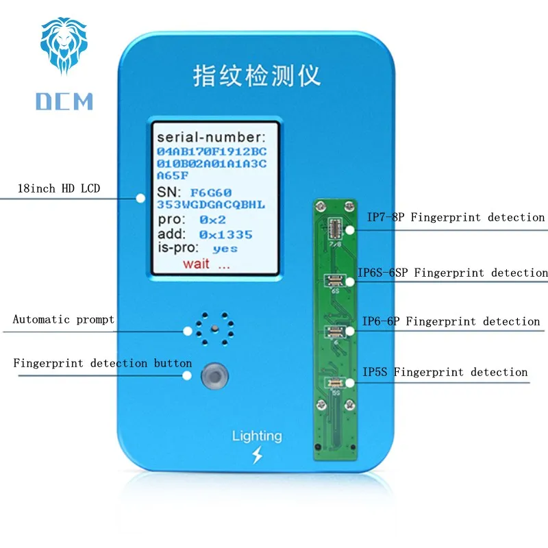 

OEM for iPhone5S/6/6P/6S/6SP/7/8P Touch ID Home Flex Cable Test Fixture fingerprint detector can detect fingerprints good or Bad