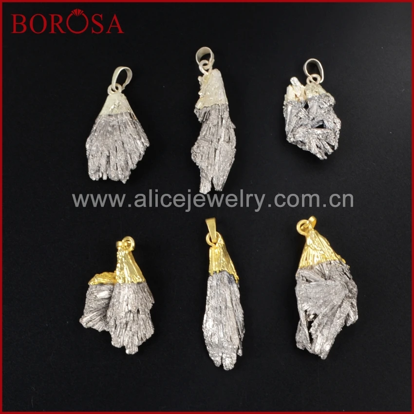 BOROSA 5 шт. подвеска Druzy Золотая серебряная кепка свободной формы титановая