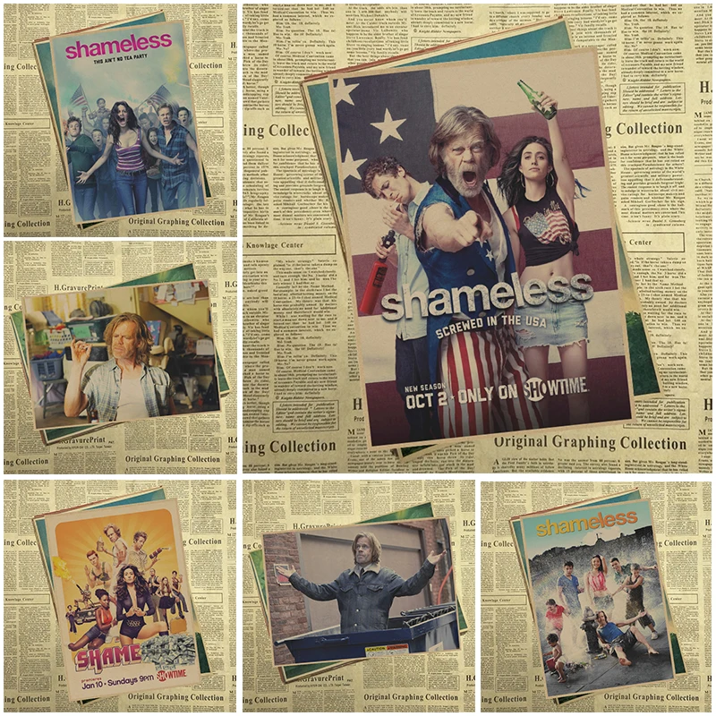 

Shameless Classic Movie Kraft Paper Poster Bar Cafe Living Room Dining room Wall Decorative Paintings