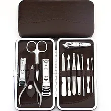 12 шт./компл. Нержавеющая сталь кусачки для ногтей кусачки резак Педикюр маникюрный набор чехол 88