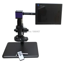 HD HDMI USB Industria Digital Cámara + soporte de ajuste Fino + 10X-200X Microscopio C-mount Lente + 144 LED luz + Monitor de $ number pulgadas