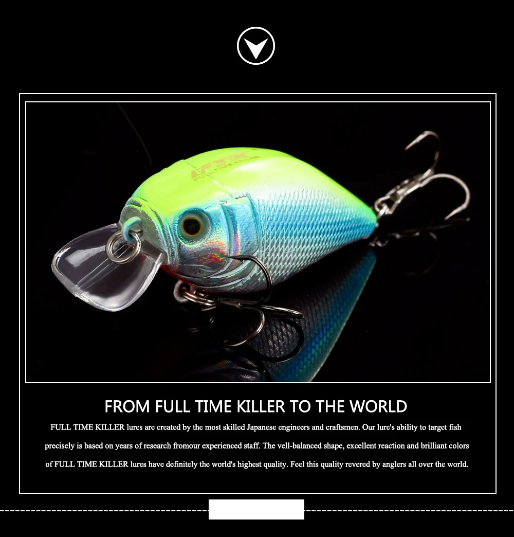 Приманка для рыбалки от ftk Crankbait, 1 шт., 44 мм, 30 г, рыболовная приманка, цветная плавающая рыба, плавающая жесткая рыболовная снасть, глубина 0,05 м