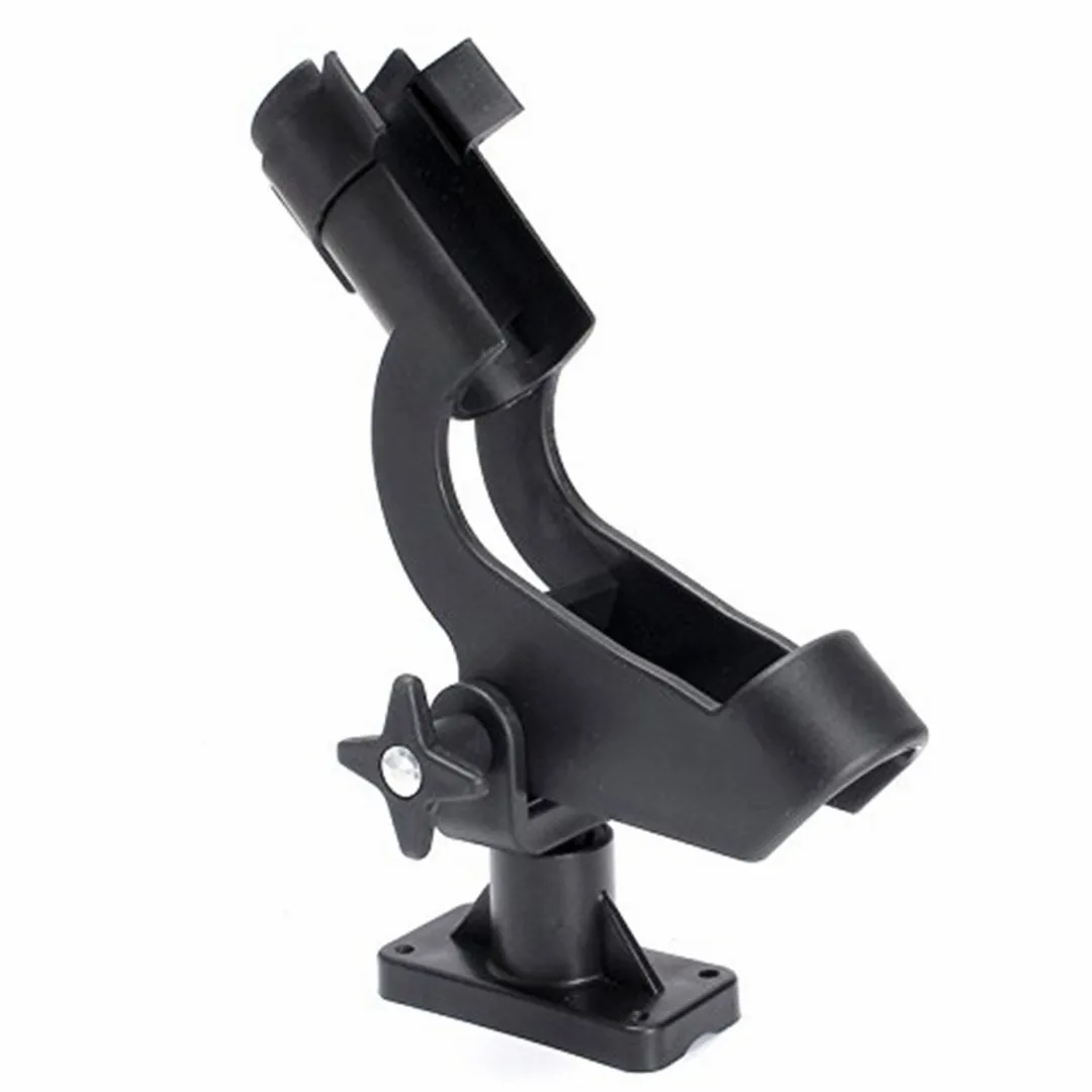 Adjustable Side Rail Mount Boat Raft Fishing Pole Rod Stand Holder Rest Black Fishing Tackle Accessories