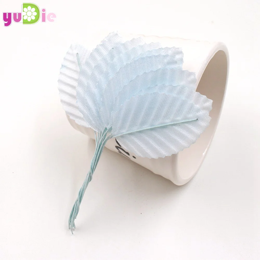 30pcs 5cm Nylon Silk Leaf Green Leaves Artificial Flower For Wedding Decoration DIY Wreath Gift Scrapbooking Craft Fake Flower