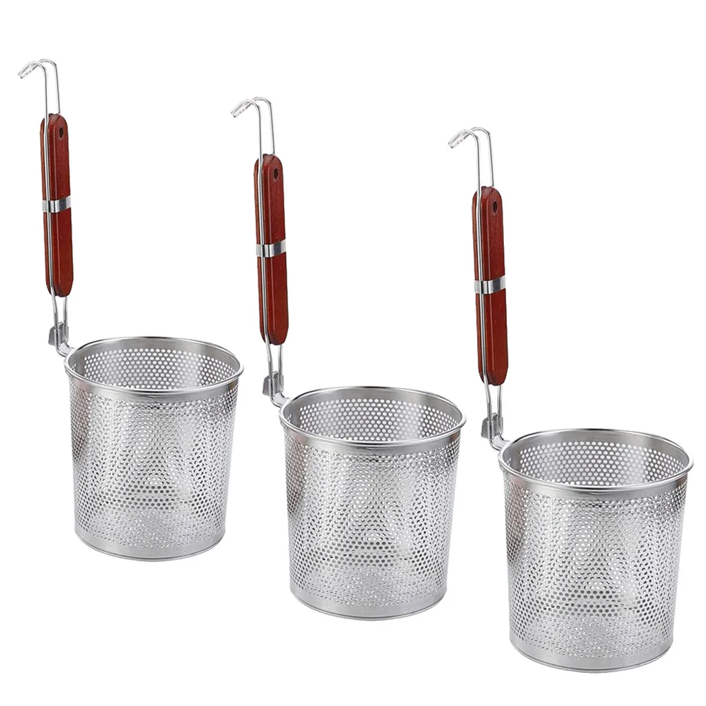 MagiDeal Stainless Steel Food Dumpling Noodle Vegetables Strainer Basket