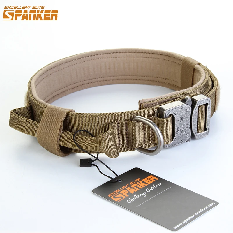 

EXCELLENT ELITE SPANKER Military Nylon Dog Collar Outdoor Tactical Training Hunting Led Dog Collars For Big Dogs Necklace