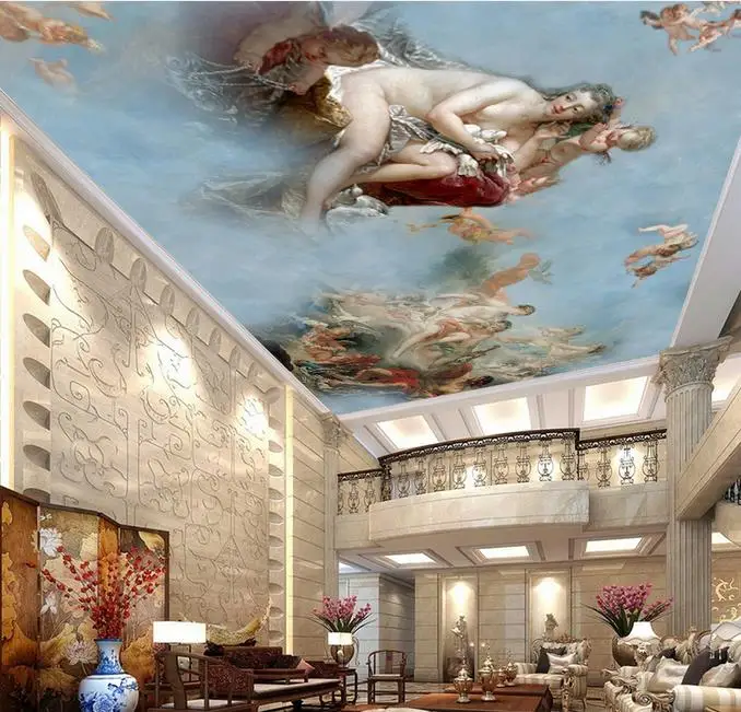 

3d stereoscopic ceiling murals custom wallpaper HD character 3d ceiling 3d wallpaper living room 3d modern photo ceiling