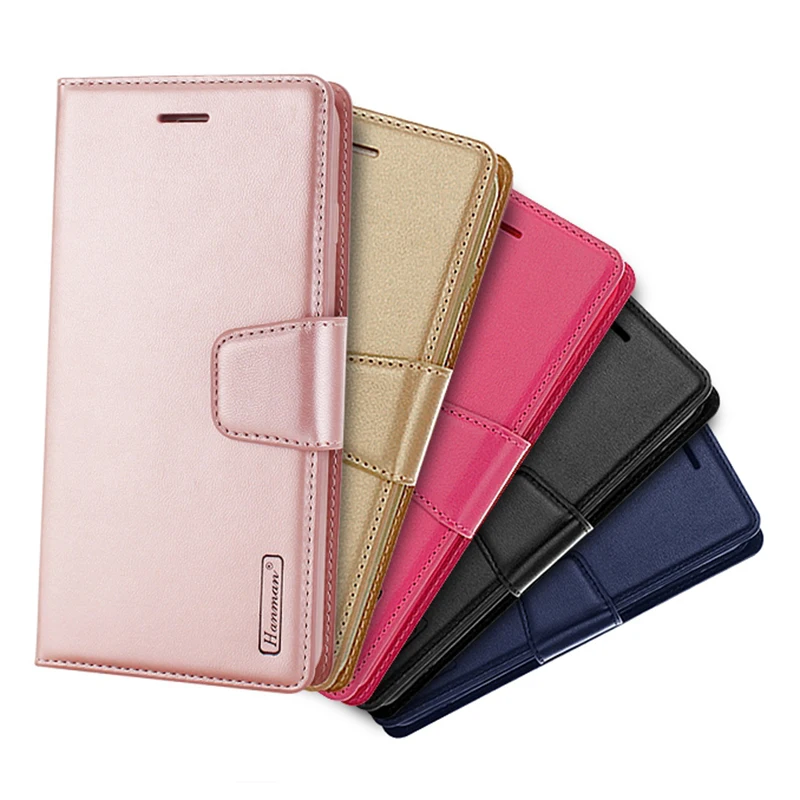 

Hanman Sheepskin Leather Case For Samsung A8s Flip Book Card Holder Stand Wallet Cases with Card Slot