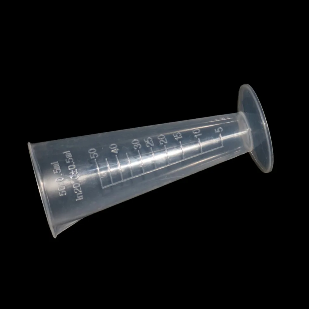 10Pcs 50ml Translucent Plastic Cone Measuring Cylinder Graduated Cylinders Lab Supplies Laboratory Tools School Lab Accessories
