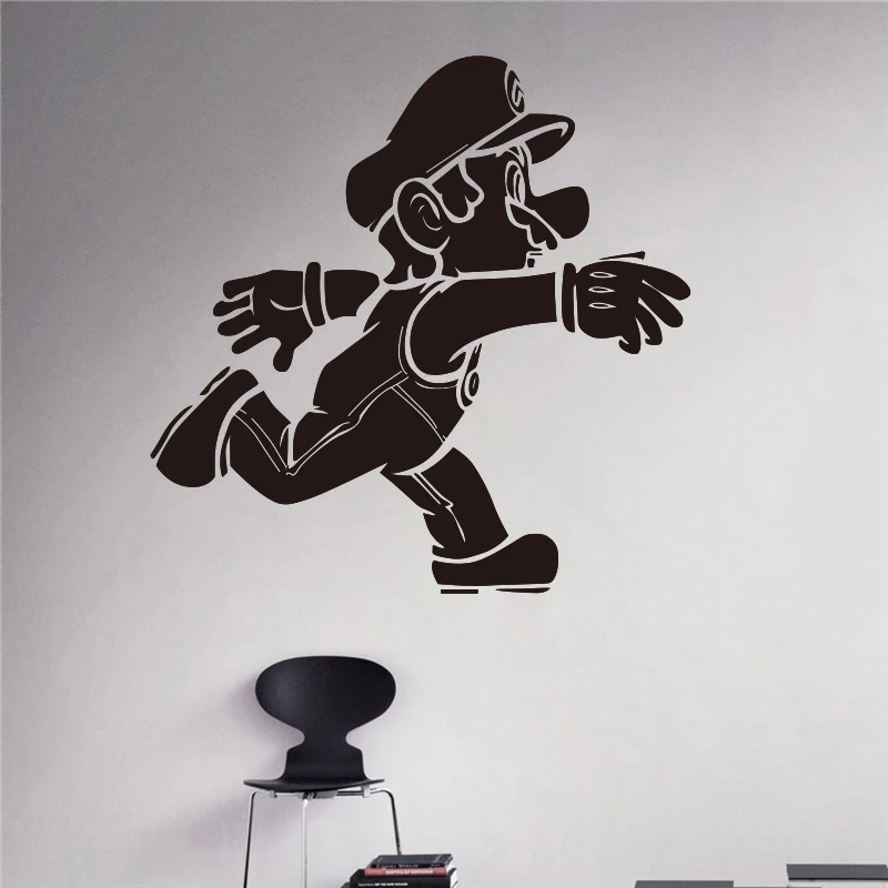 Wall-Vinyl-Sticker-Super-Mario-Video-Game-Hero-Vinyl-Decal-Retro-Games-Home-Interior-Removable-Wall