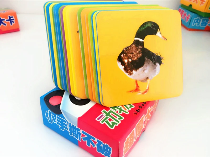 Cartão de Cognição Pces Pré-escolar Bebê Aprendizagem & Educação Crianças Animal Livro Animais Tecido Papel Precoce Cartão Brinquedos 48 4 crianças cartão de cognição animal livro animais