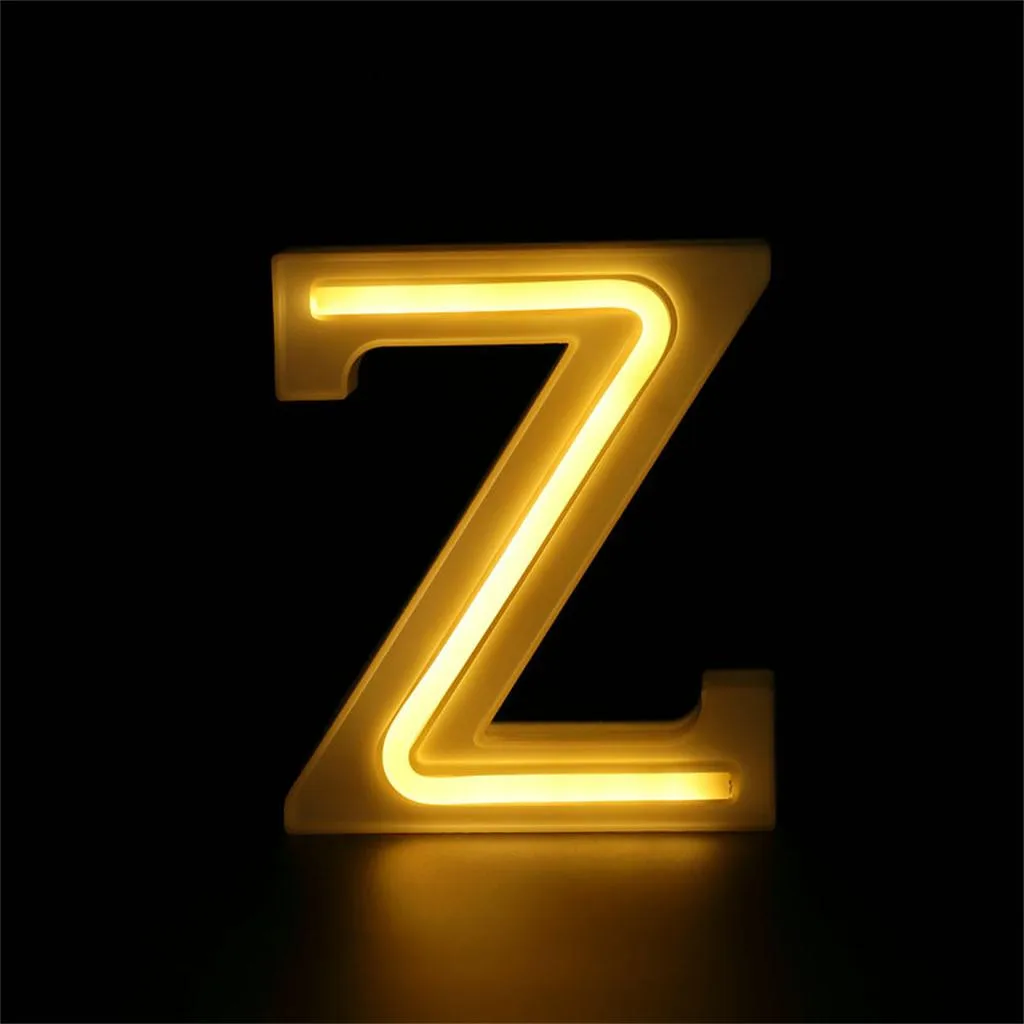 LED USB Letter Lights Light Up White Plastic Letters Standing Hanging A-Z symbol decorative letters holiday led night lights