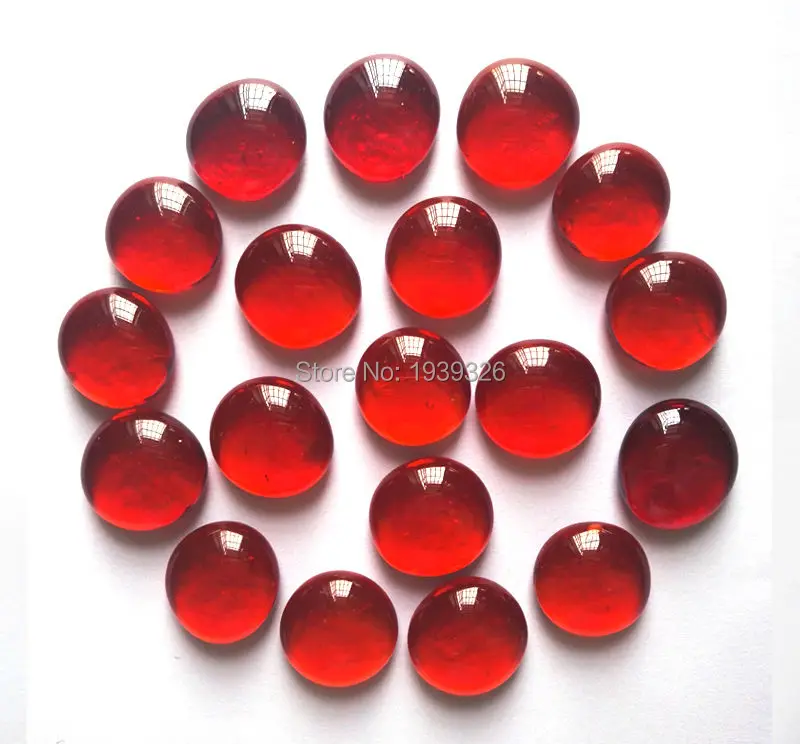 Красные Хрустальные стеклянные шарики 80 шт Галька Камни для вазы аквариум Декор для аквариума ремесло подарок плоские бусины красный стеклянный камень