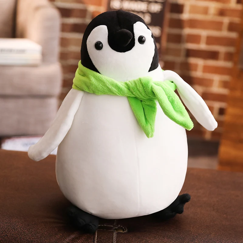

1pc 20cm Cartoon standing penguin doll stuffed soft animal with scarf movie tv figure fan plush toy christmas gift for children