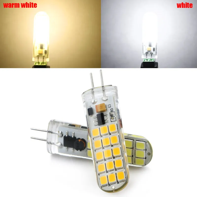

10X LED silicone lamps SMD2835 G4 5W 30LEDS Dimmable Corn Light Bulb Chandelier Crystal Lamp DC12V warm white/ white