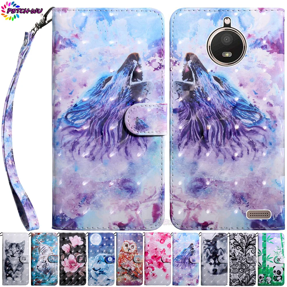 

Phone Case For Motorola Moto E4 XT1761 XT1762 XT1767 Flip Wallet PU Cover For Moto E Gen 4 XT1765 XT1766 XT1763 3D Painted Box
