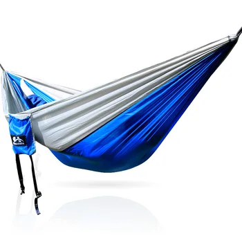 

Rhombus lattices Blue Gray Nylon Hammock 260*140cm Outdoor furniture Loading 350KG Waffle Hammocks