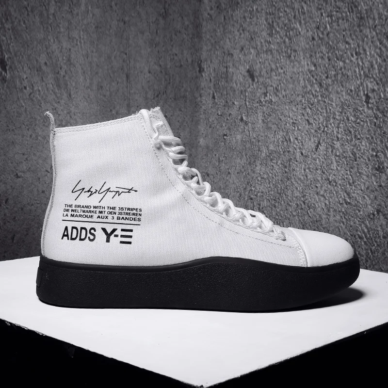 

YRRFUOT Men's Fashion Casual Shoes High Top Sneaker 2018 Autumn New Canvas Shoes Brand High Quality Non-slip White Walking Shoes