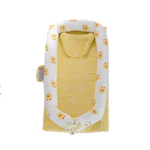 Переносная Подушка для новорожденных, мягкая детская кроватка из хлопка, переносная подушка для путешествий 0-36 м