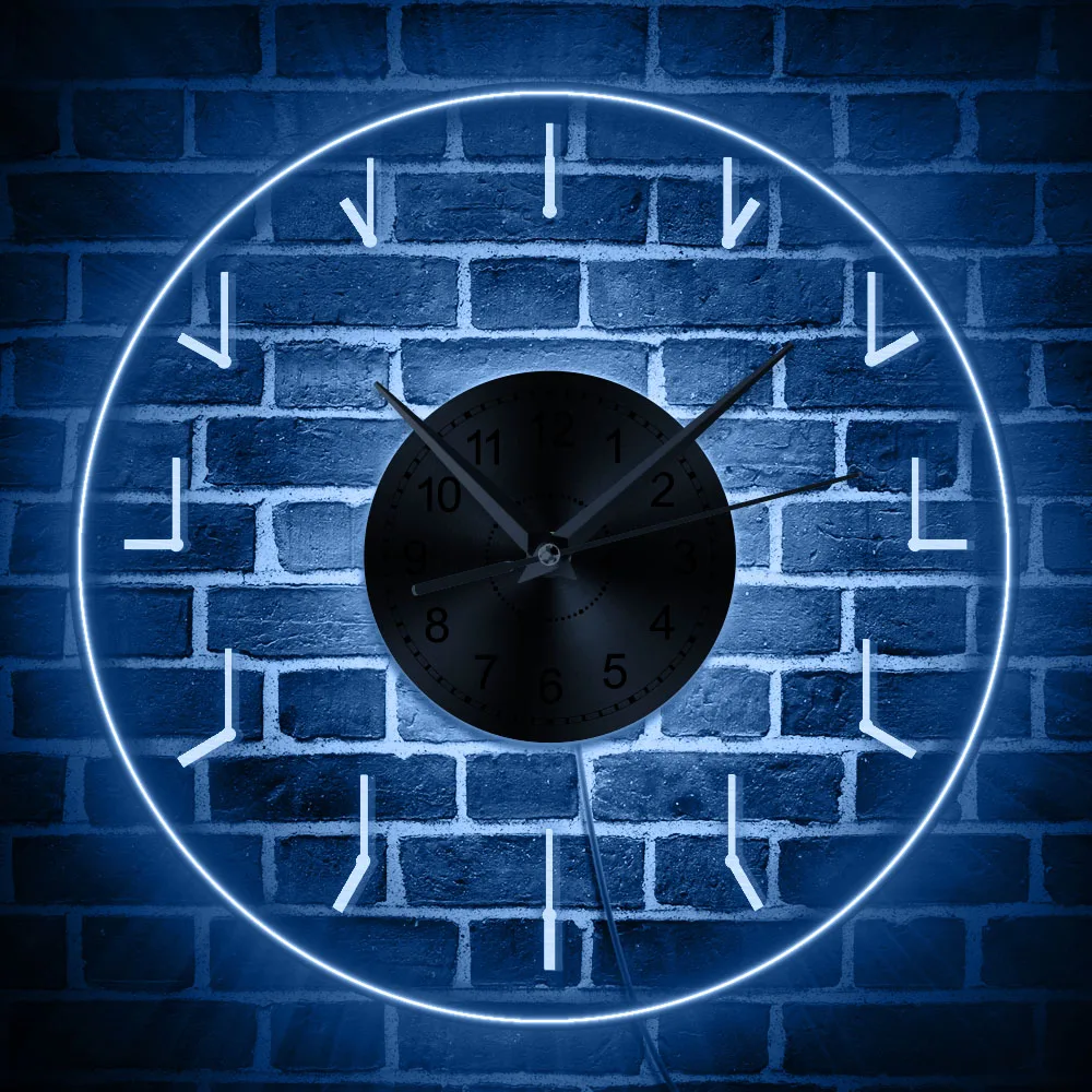 

1Piece Needle Time Wall Clock Simple Wall Art Acrylic Clock Watch Creative Home Decorative Color Changing Time Clock