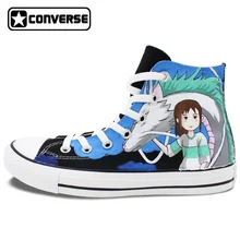 Sneakers Woman Man Converse Chuck Taylor Womens Mens Shoes Anime Spirited Away Design Hand Painted Shoes Boys Girls Cosplay
