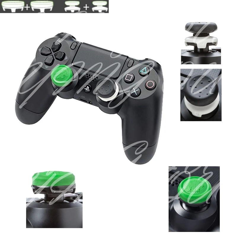 

4 in 1 Enhanced Raised Silicone Rubber Analog Stick Thumb Grips for Sony PS4 Playstation 4 Slim Pro Joystick Cover Gamepad Caps