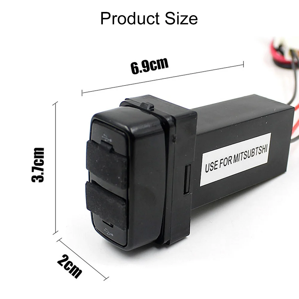 Двойной Переходник usb для зарядки в машине для Mitsubishi 5V 2.1A usb зарядка Разъем для мобильных телефонов навигация планшет ПК gps трекер