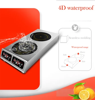 

Commercial Induction Cooker Double Stove Induction Cooker High Power 3500w Furnace Noodle Induction Cooking Machine WA-3500-2