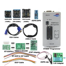 Заводская цена! RT809F серийный ISP программатор инструмент+ 1,8 V адаптер+ SOP8 тестовый зажим+ ISP кабель EPROM FLASH VGA ISP