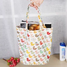 Рюкзак сумки для покупок для женщин с изображением утенка товара Органайзер модная сумка Eco для девочек Леди Топ-ручки сумки большой емкости портативный