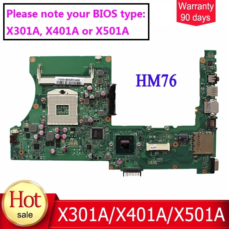 REV: 2,0 HM76 PGA989 X301A X401A X501A материнская плата для ноутбука ASUS X301A X401A X501A ноутбук DDR3 тест