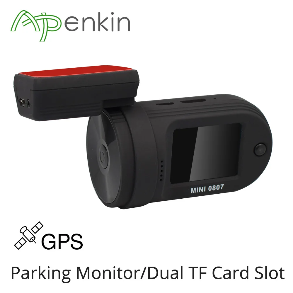 Mini 0807 Dash Camera Upgrade from 0805 DVR 1080P GPS Car DVR Dual TF Card Port Video Recorder with Amba A7LA50 Parking Monitor