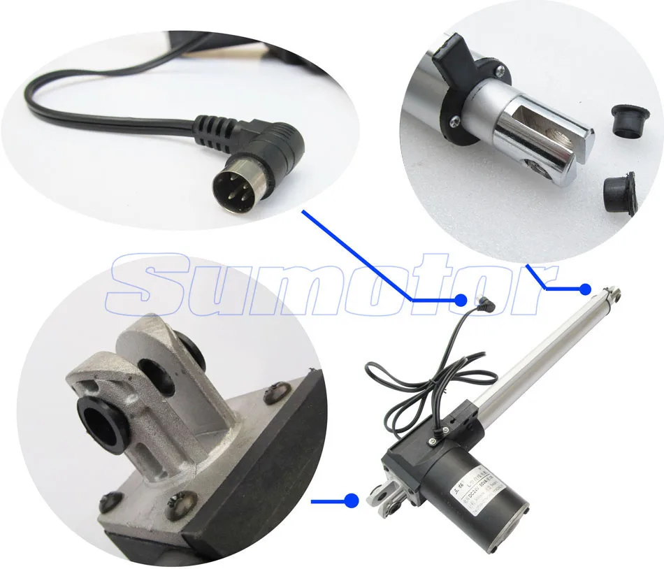 L500 хода 20 дюймов 500 мм Электрический линейный двигатель постоянного тока 12V 24V 5/10/15/30 мм/сек. тяжелых толкатель прогрессивные 600/300/100/70 кг