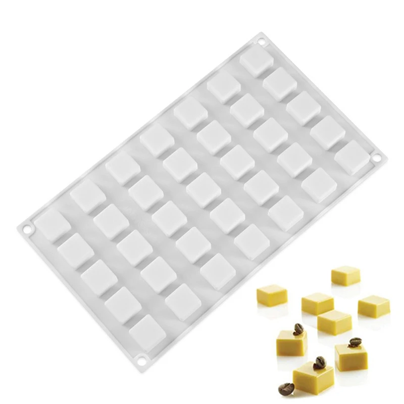 

35 Cavity Square Mini 3D Silicone Cake Mold Cake Decorating Tools Bake Tools For Chocolate Pudding Candy Dessert