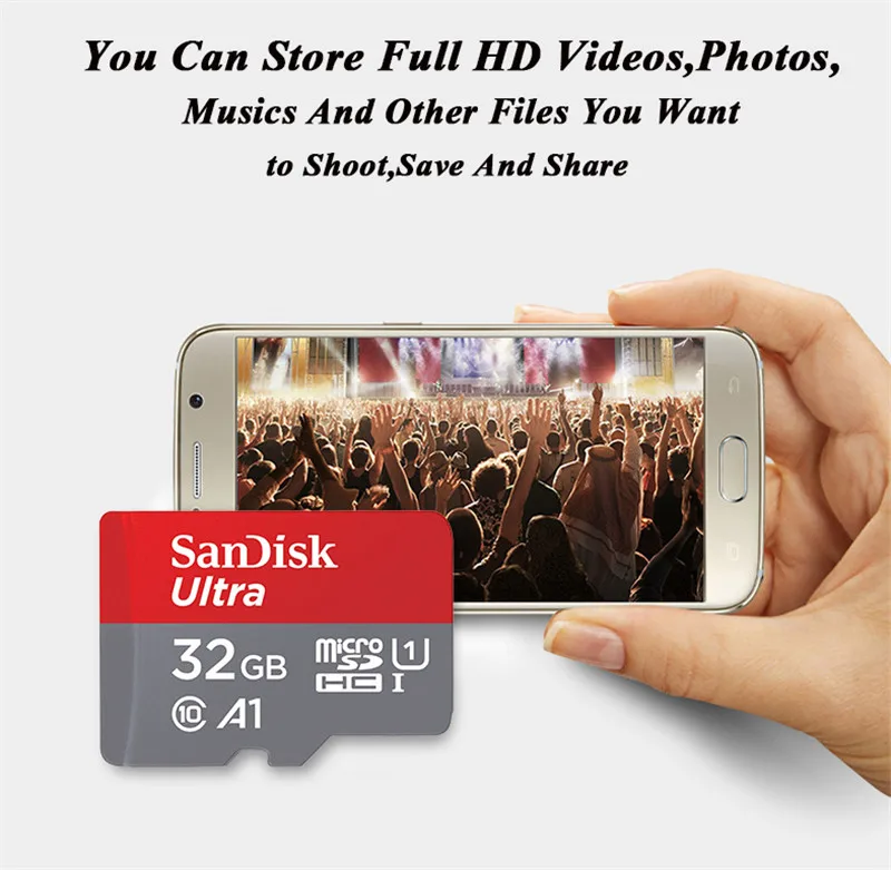 Двойной Флеш-накопитель SanDisk Memory Card 256 ГБ 200 ГБ 128 Гб 64 ГБ 32 ГБ оперативной памяти, 16 Гб встроенной памяти, ультра Micro SD карты памяти SDHC/SDXC Class10 UHS-I 98-100 МБ/с. высокое Скорость TF карты