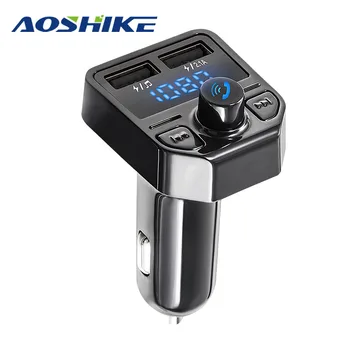 

AOSHIKE FM Transmitter Car Kit Handsfree Wireless FM Modulator Bluetooth LCD MP3 Player With LCD Display USB Charger
